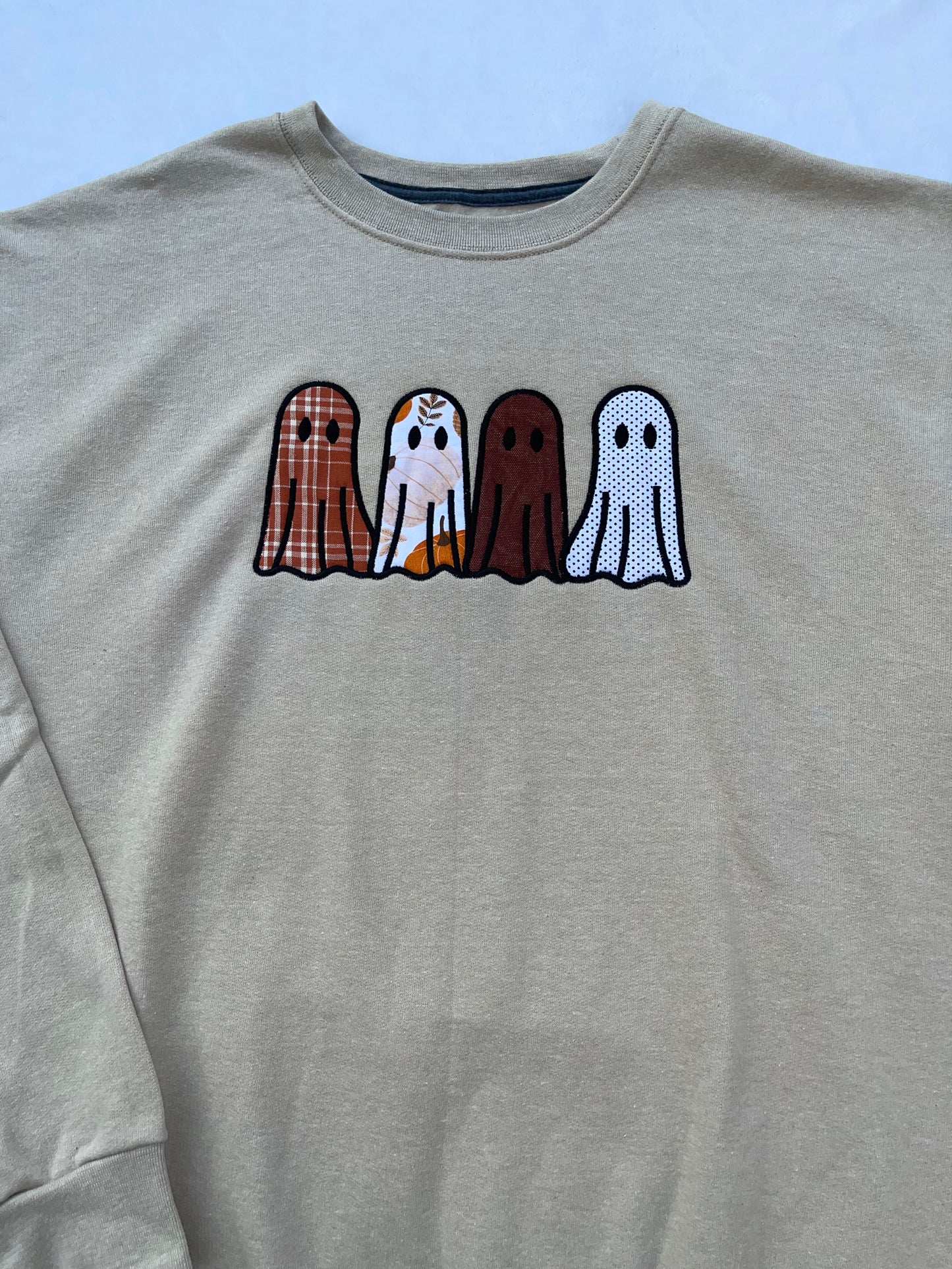 Ghost Embroidered Applique Crewneck Sweatshirt