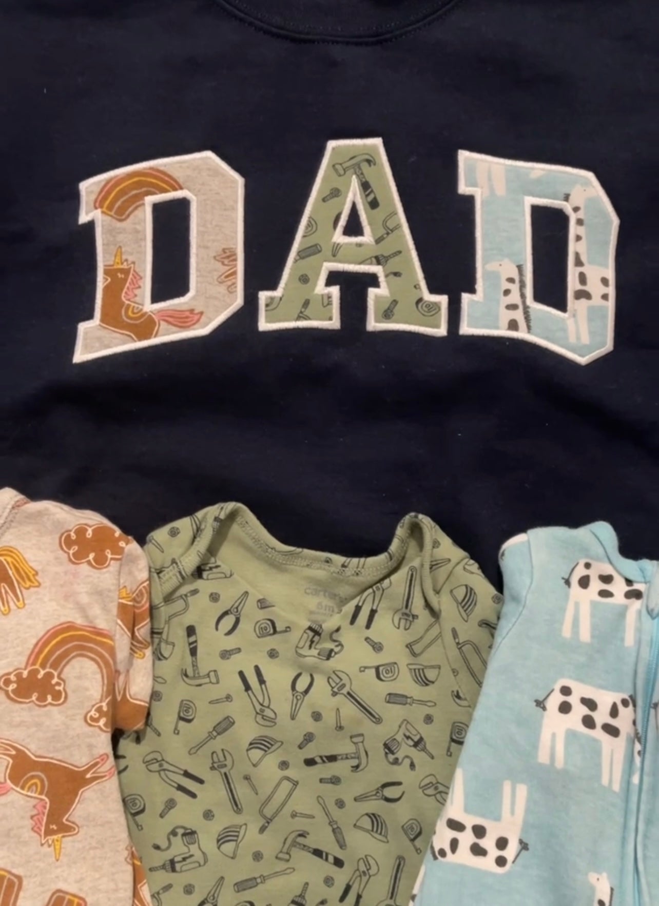DADA/DAD Embroidered Applique Keepsake Crewneck Sweatshirt