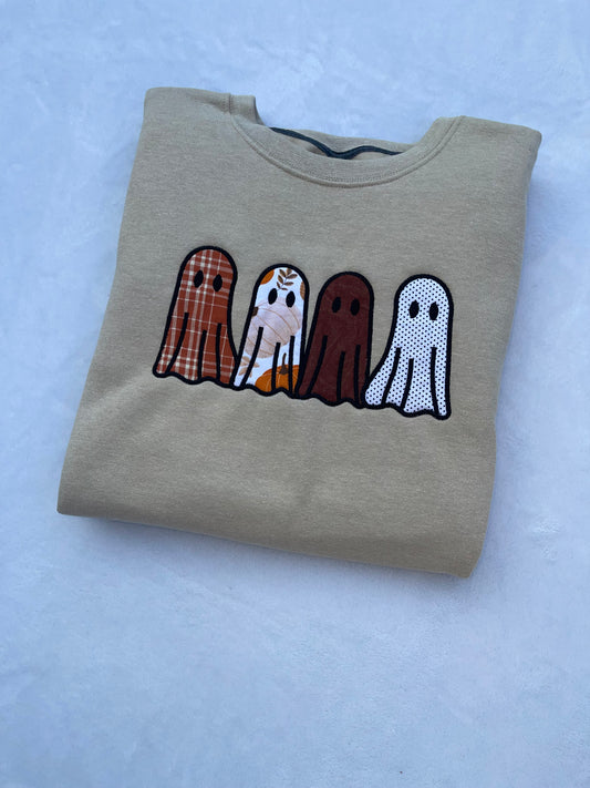 Ghost Embroidered Applique Crewneck Sweatshirt