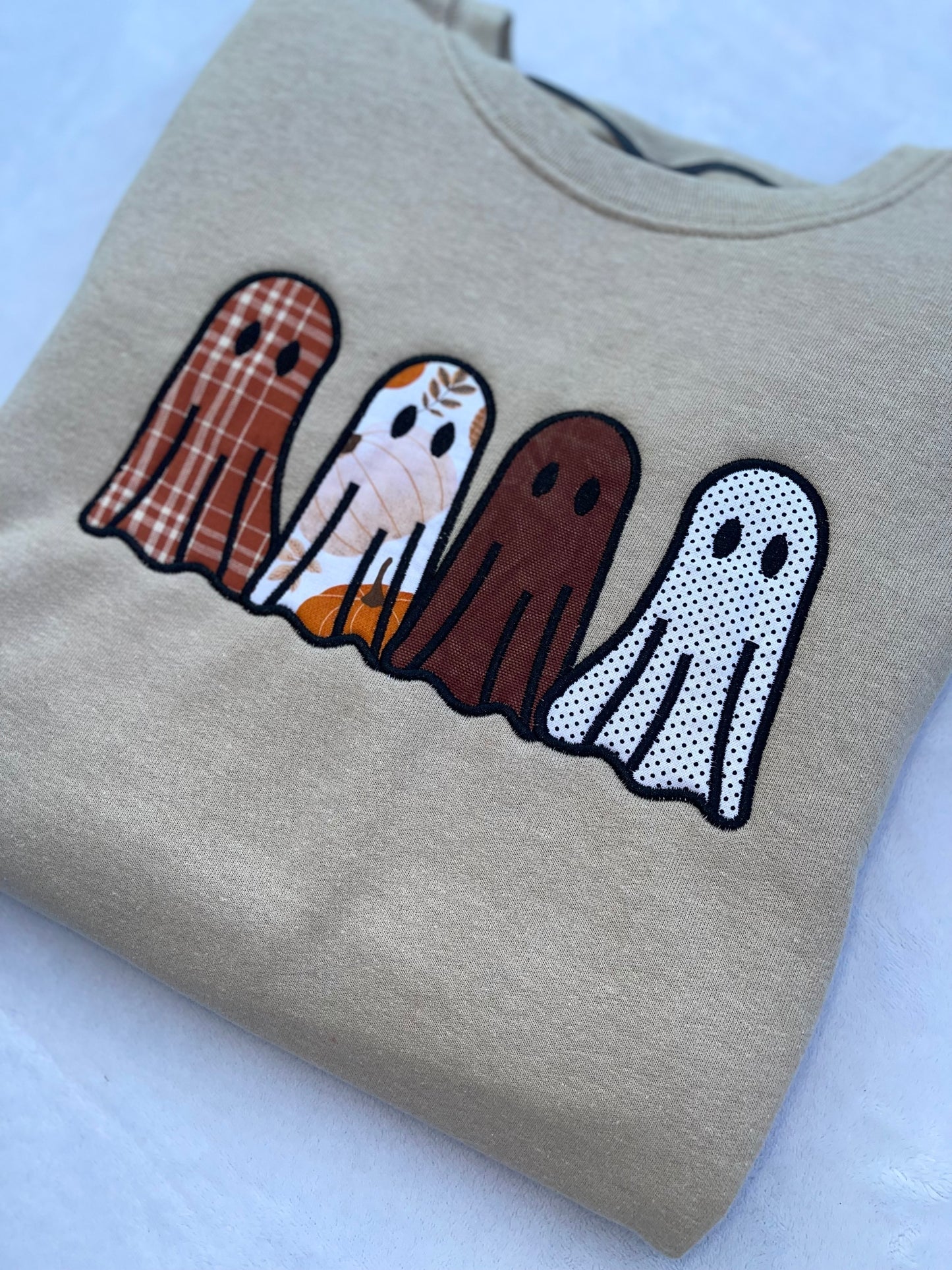 Ghost Embroidered Applique Crewneck Sweatshirt