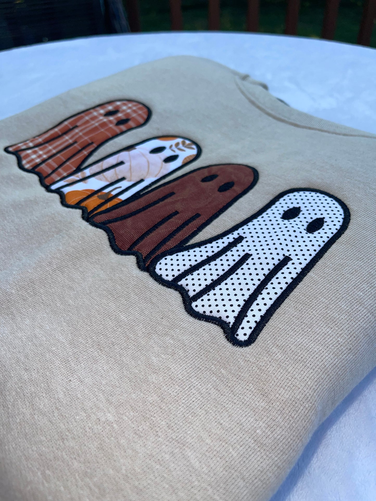 Ghost Embroidered Applique Crewneck Sweatshirt