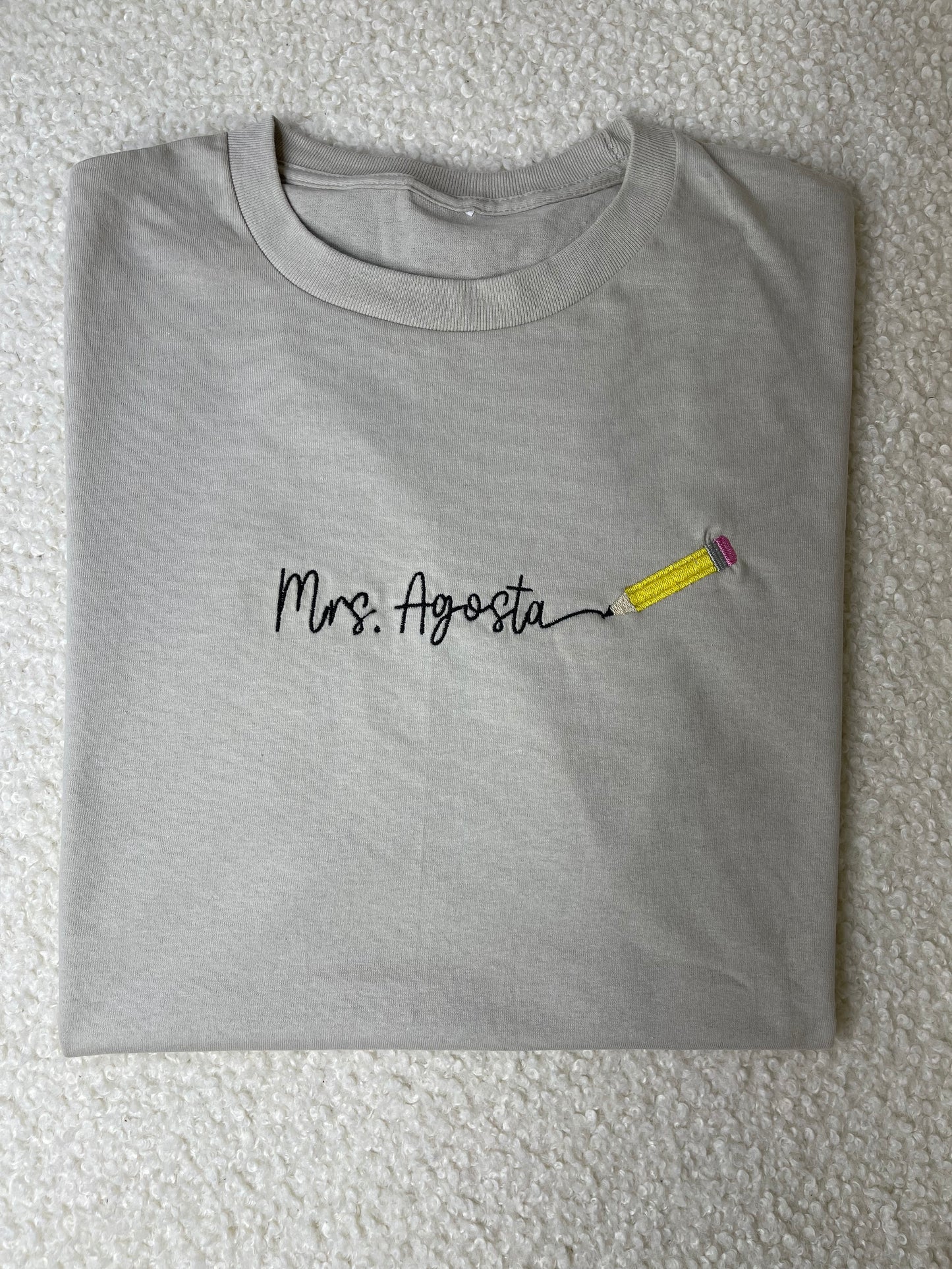 Custom Name Pencil Writing Tee