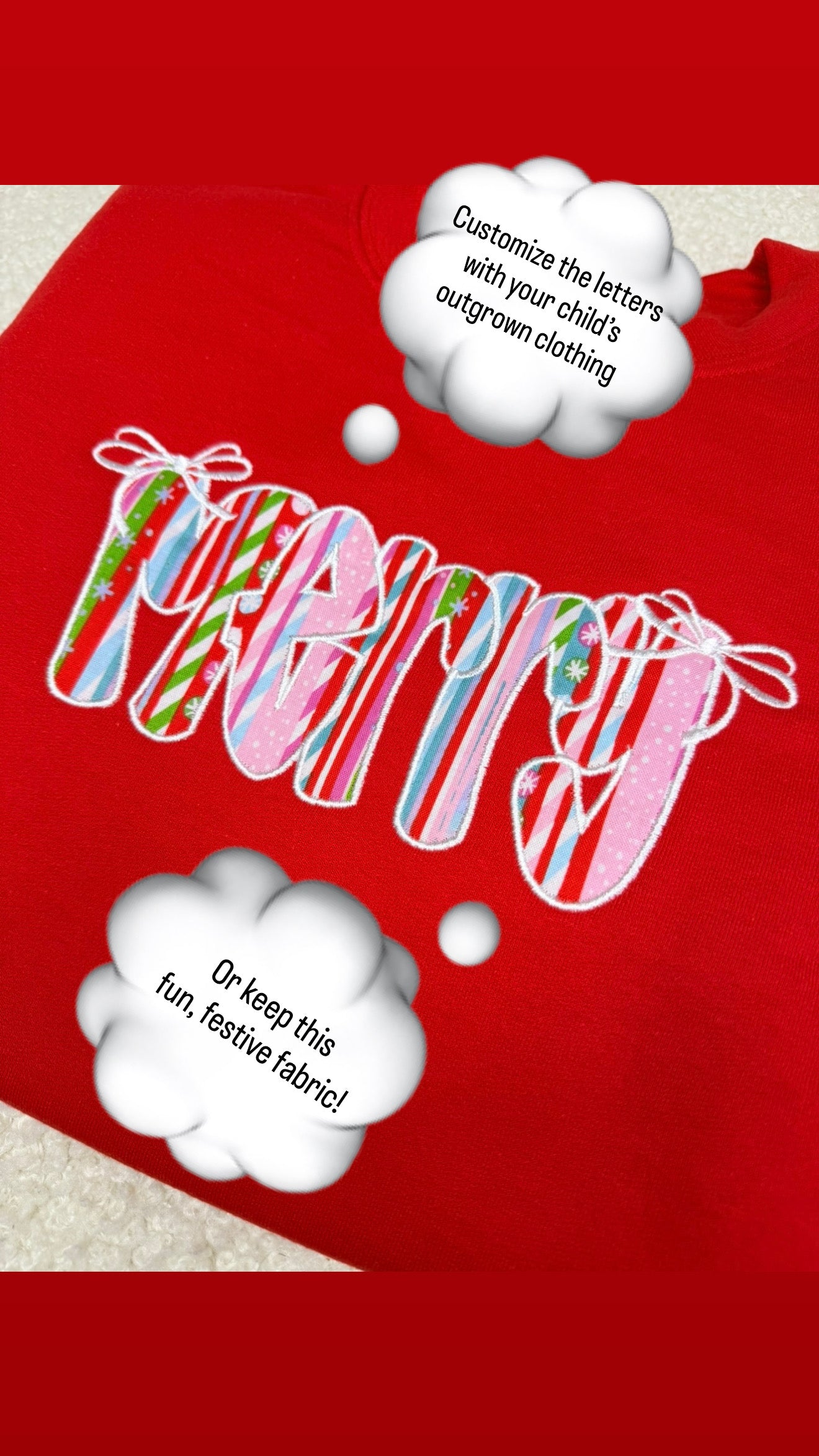 Merry Embroidered Applique Crewneck Sweatshirt