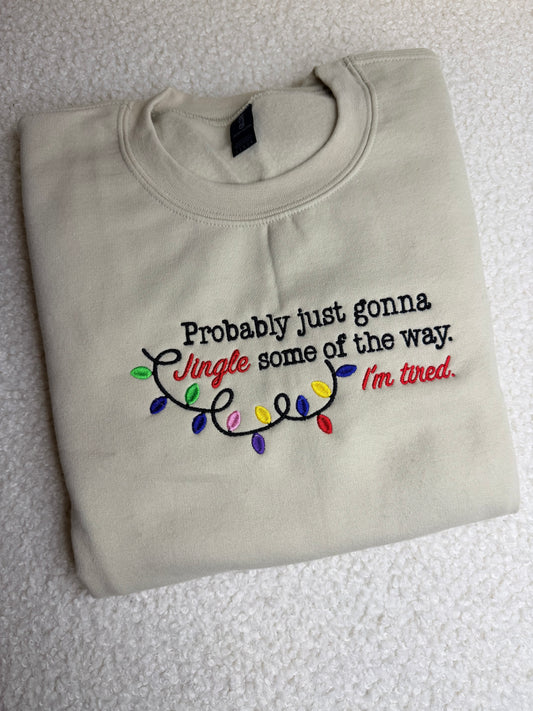 Embroidered Jingle Some Way Crewneck Sweatshirt