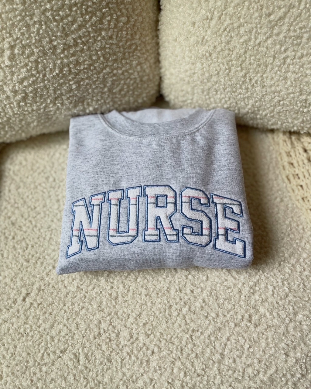 CUSTOM NAME Embroidered Applique Keepsake Crewneck Sweatshirt