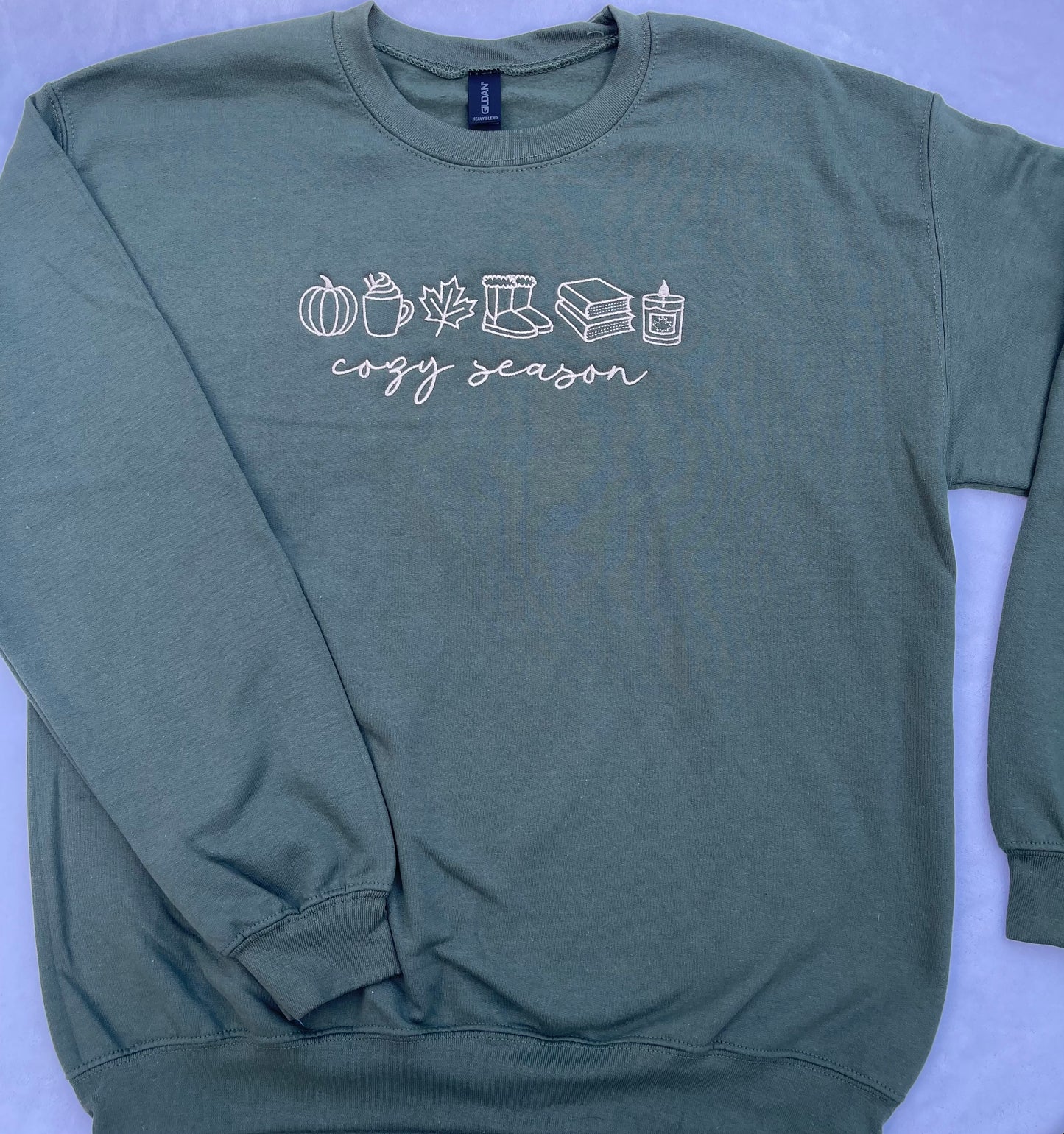 Embroidered Cozy Season Icons Crewneck Sweatshirt