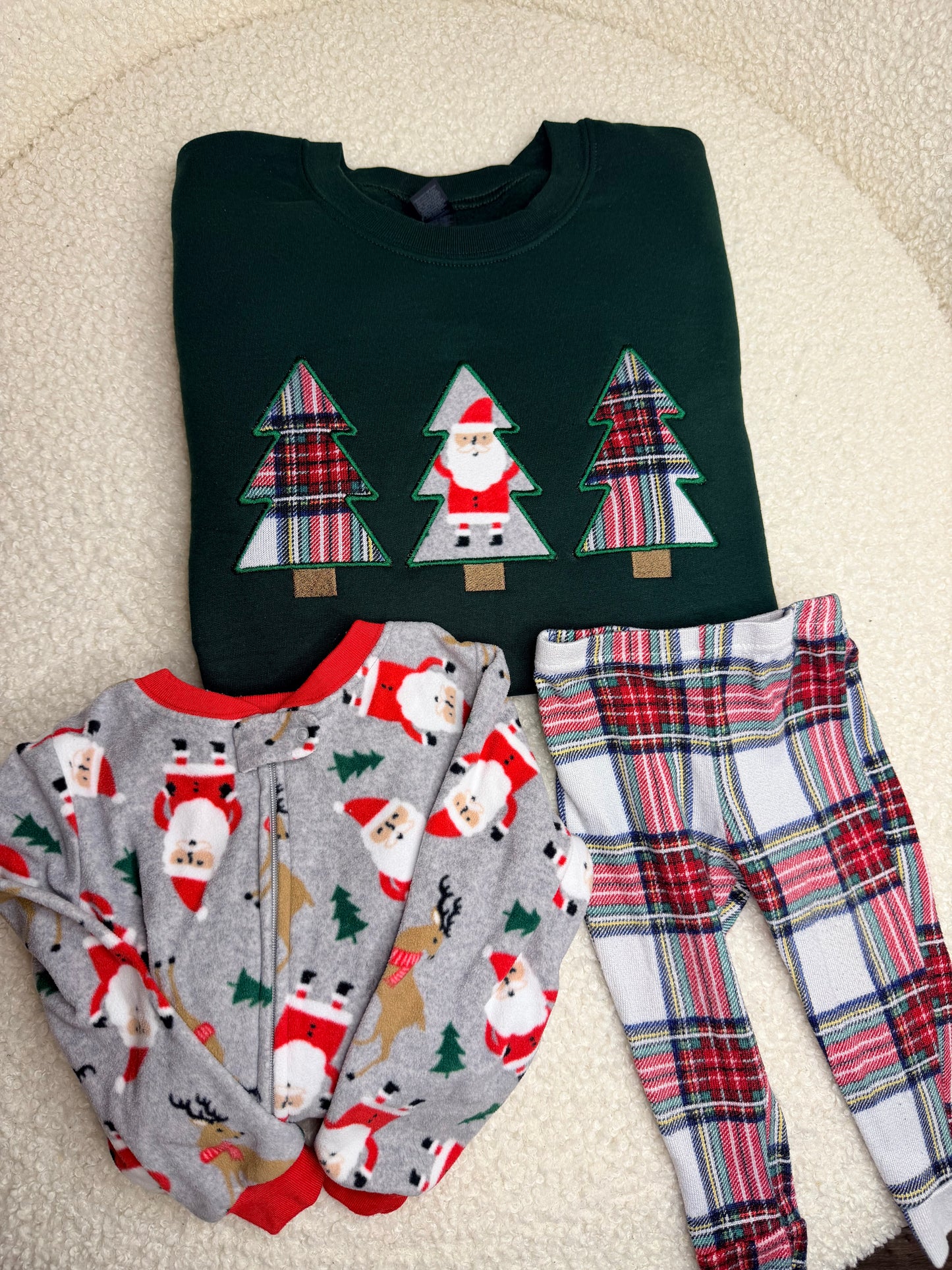 Christmas Tree Embroidered Applique Crewneck Sweatshirt