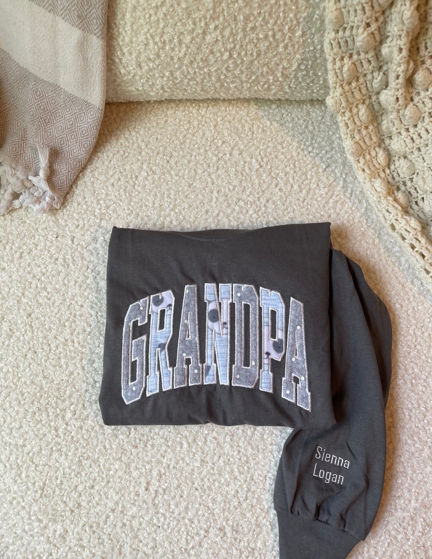 CUSTOM NAME Embroidered Applique Keepsake Crewneck Sweatshirt