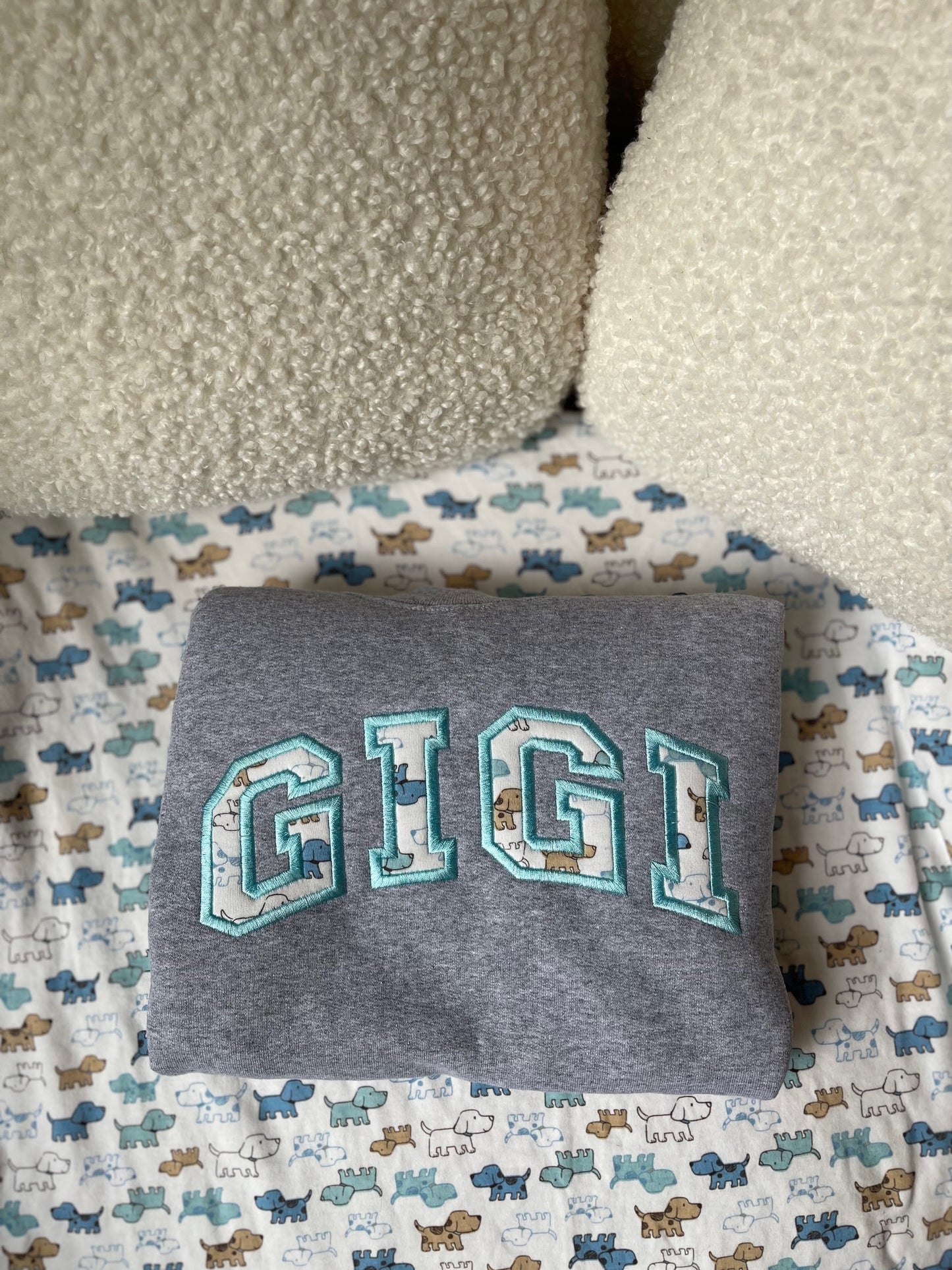CUSTOM NAME Embroidered Applique Keepsake Crewneck Sweatshirt