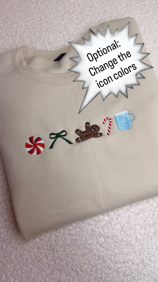 Embroidered Winter Icons Crewneck Sweatshirt
