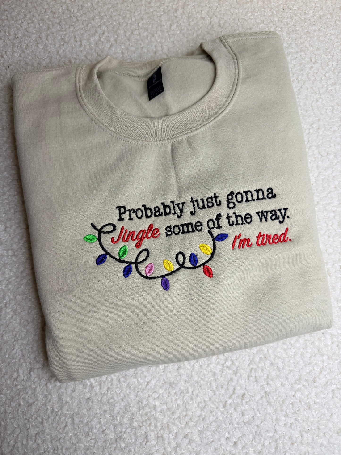 Embroidered Jingle Some Way Crewneck Sweatshirt